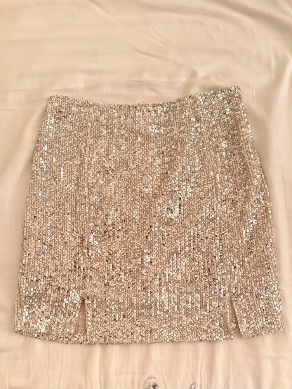 love on a hanger Champagne Sequin Mini Skirt